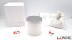candela aloe vera barattolo velluto bianco