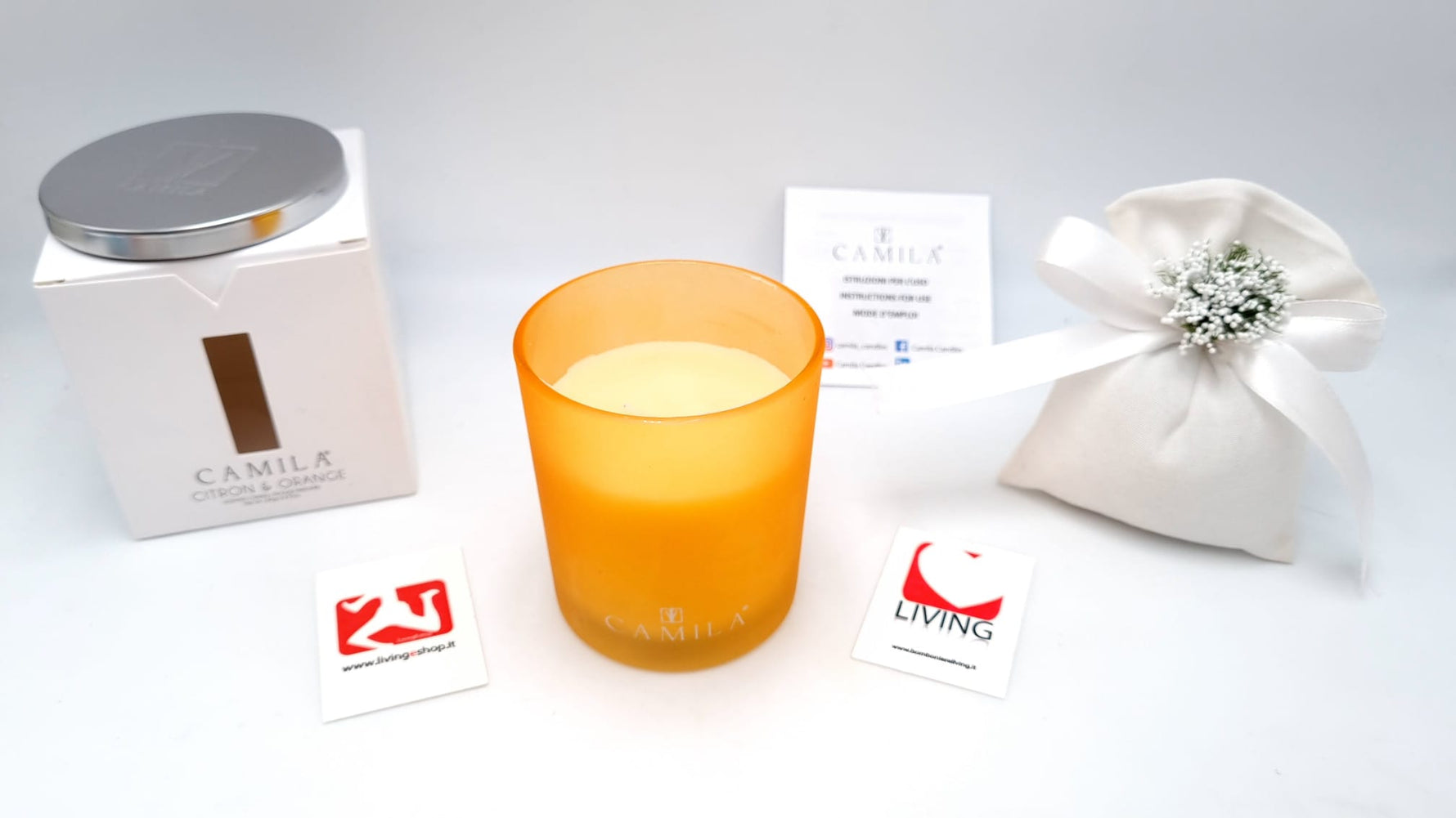 candela cedro e arancia barattolo arancio satinato