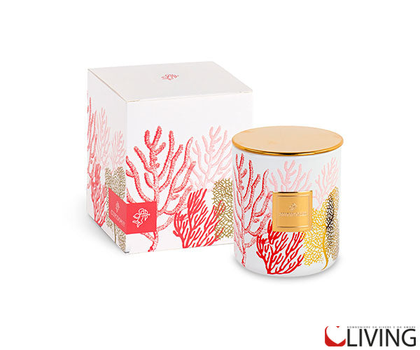 bomboniera candela 9x10 corallo rosso