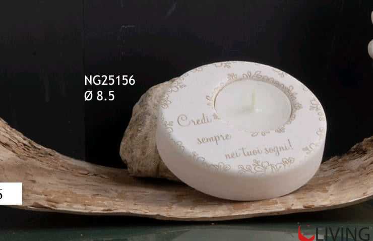 bomboniera portacandele credi sempre nei tuoi sogni in polvere i marmo di carrara
