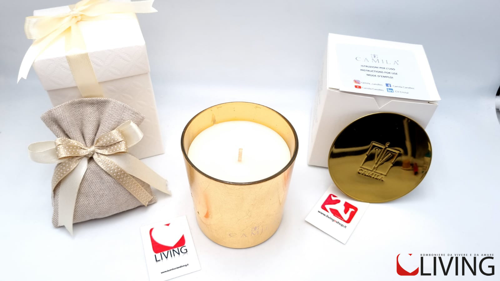 candela foglia oro fragranza limone e zenzero