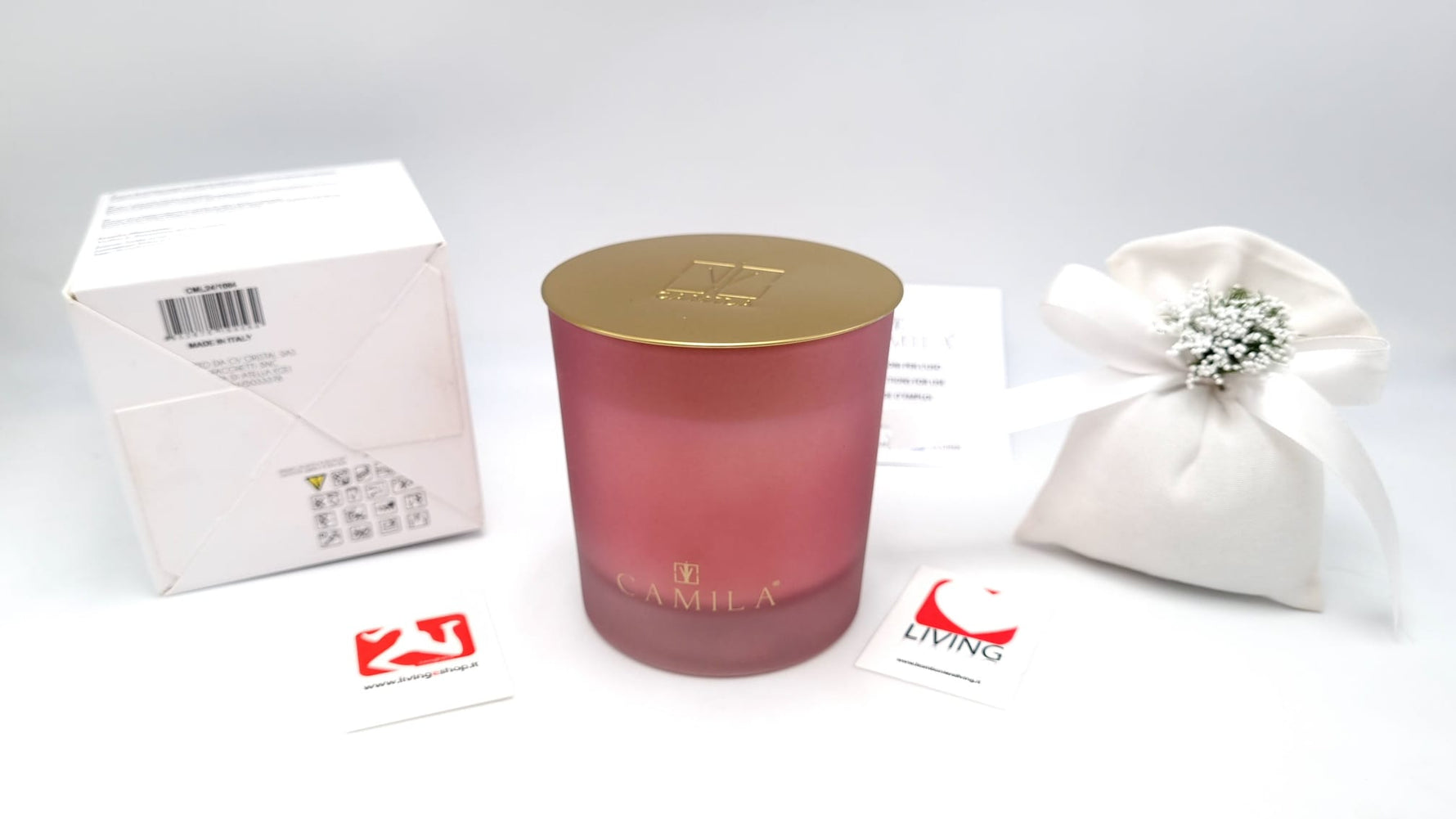 candela fragranza latte di riso e fiori di ciliegio barattolo amaranto