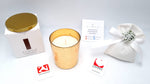 candela fragranza limone e zenzero barattolo foglia oro
