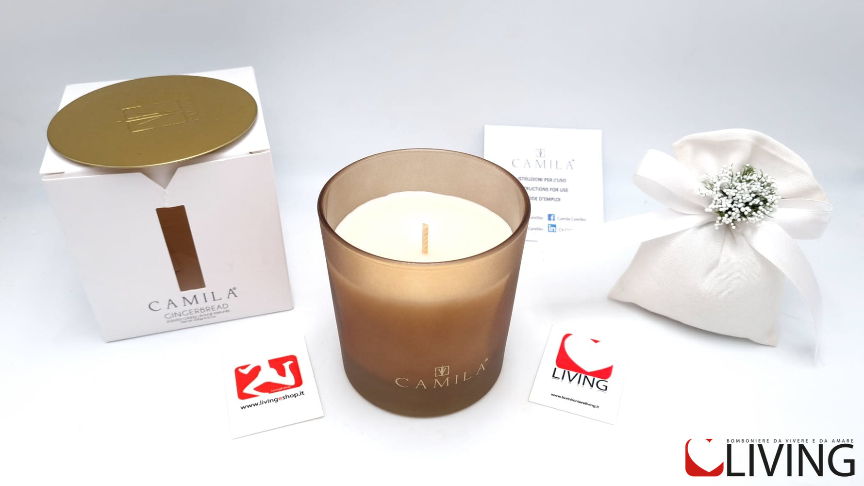 candela fragranza pan speziato barattolo vetro cappuccino satinato