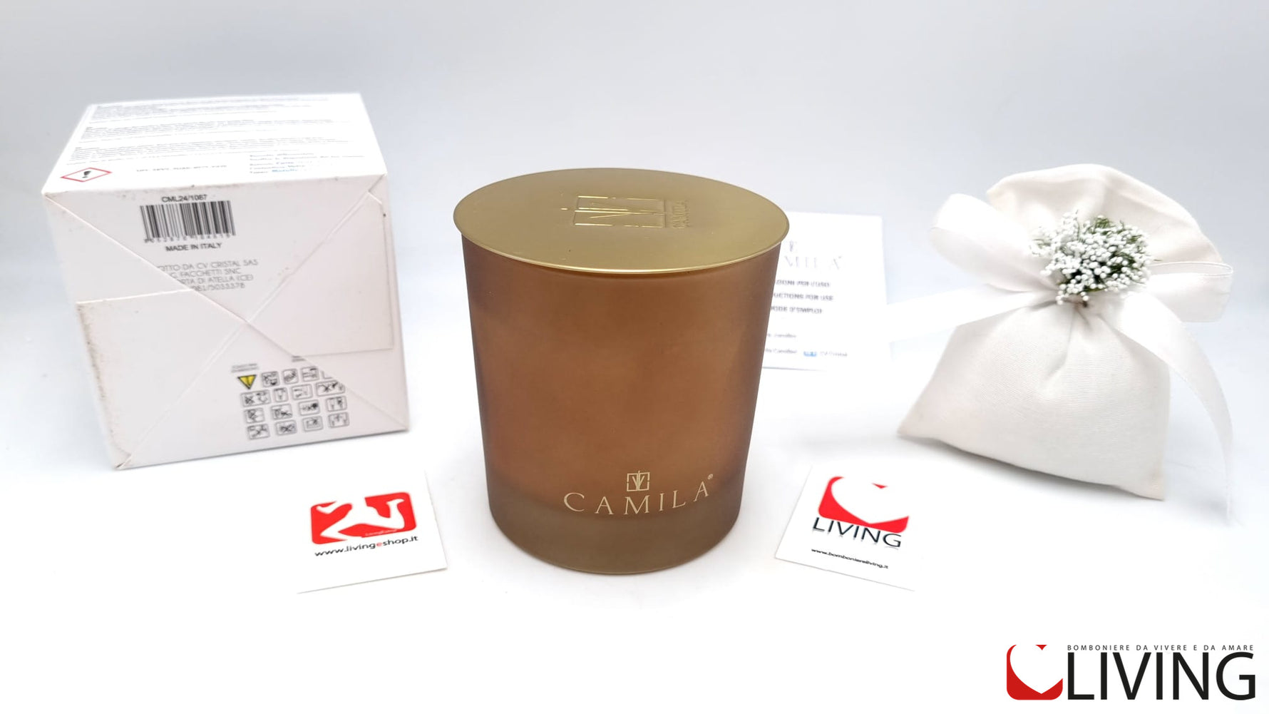 candela fragranza pan speziato barattolo vetro cappuccino satinato