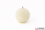 bomboniera candela grande spirale white rigata