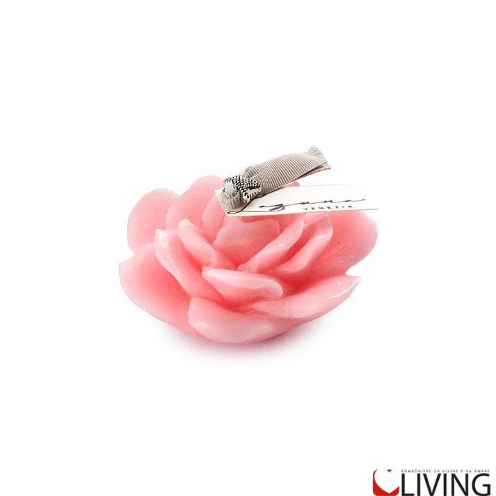 bomboniera candela profumata rosa