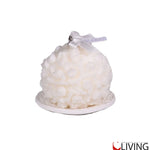 bomboniera candela sfera rose con piattino