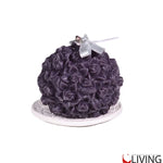 bomboniera candela sfera rose con piattino