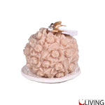 bomboniera candela sfera rose con piattino