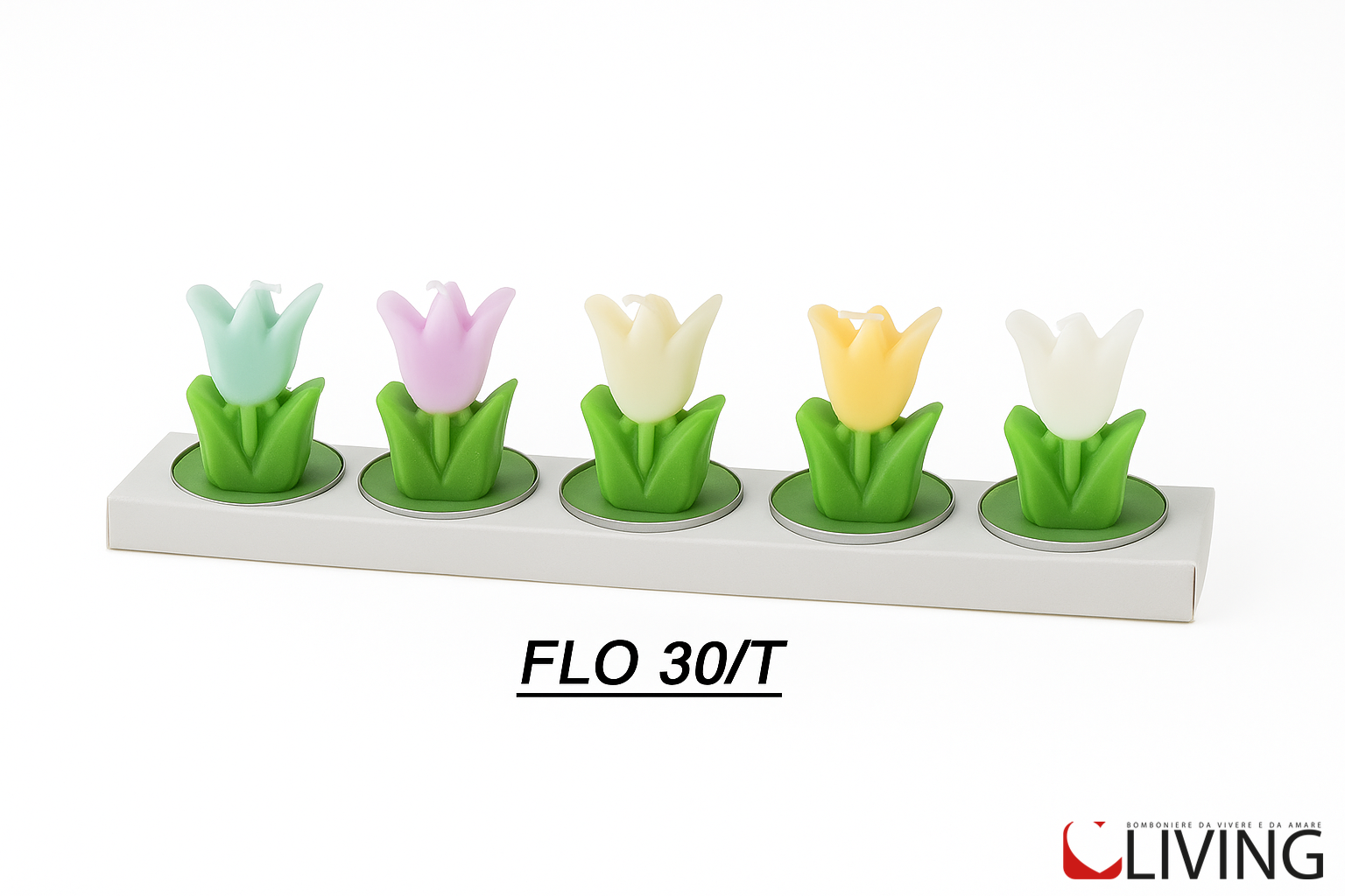 bomboniera candela tealight tulipano colori assortiti