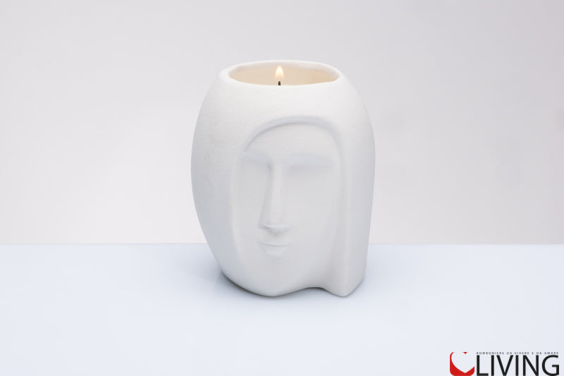 bomboniera candela porcellana viso donna