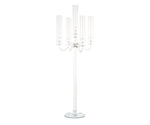 Addobbo matrimonio candelabro 5 bracci in vetro con paravento