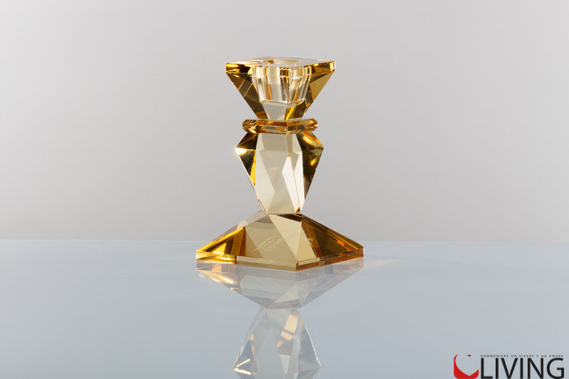 bomboniera candeliere cubetti cristallo ambra