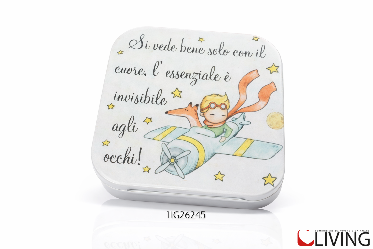 bomboniera caricabatterie wireless e usb piccolo principe linea principe