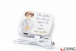 bomboniera caricabatterie wireless e usb bimbo comunione