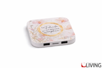 bomboniera caricabatterie wireless e usb stampa fiori linea encantada