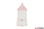 bomboniera carillon giostrina porcellana rosa
