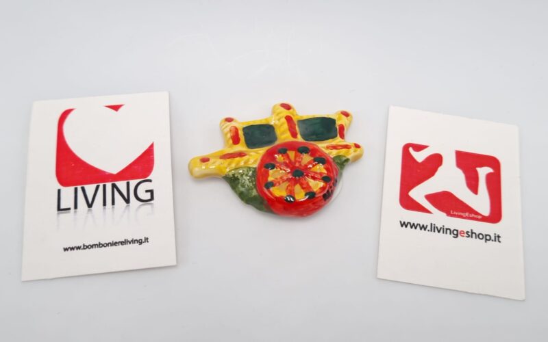 Carretto Siciliano bomboniera ceramica Caltagirone con magnete