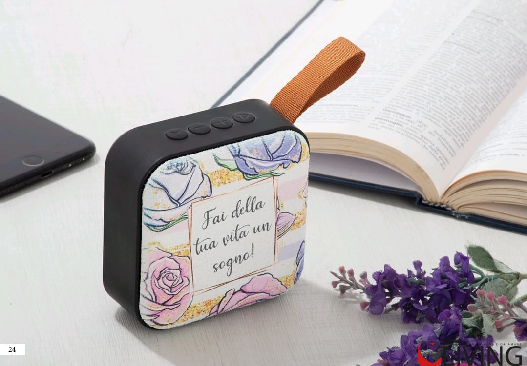 bomboniera cassa bluetooth decoro floreale