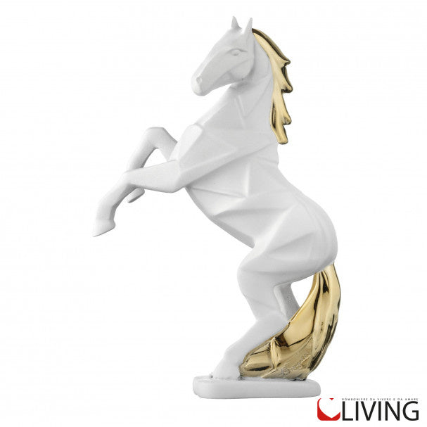 bomboniera cavallo rampante bianco e oro
