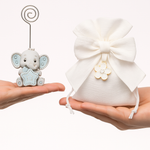 bomboniera elefante segnaposto memoclip azzurro