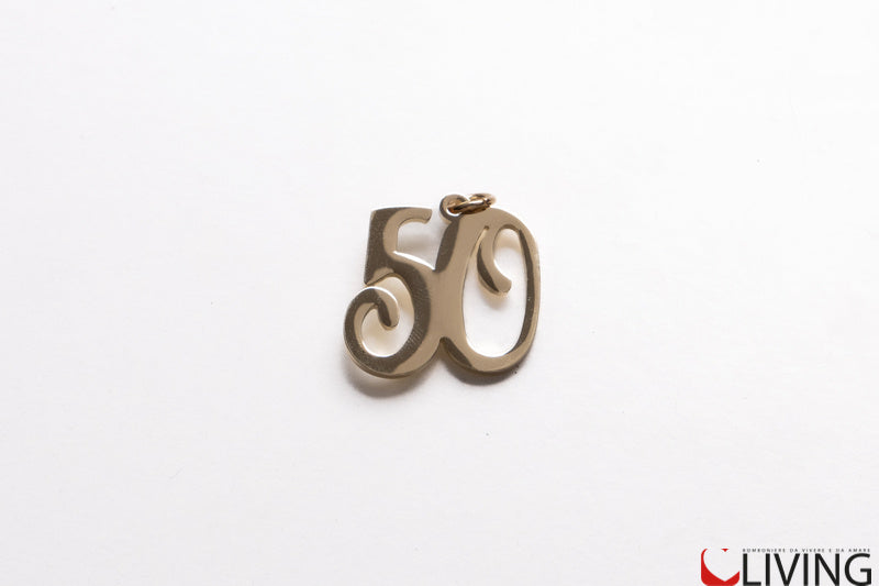 bomboniera charm 50 metallo oro
