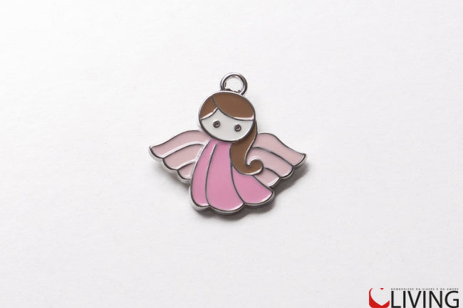 bomboniera charm angioletto smaltato rosa