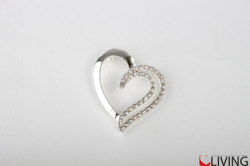 bomboniera charm doppio cuore silver