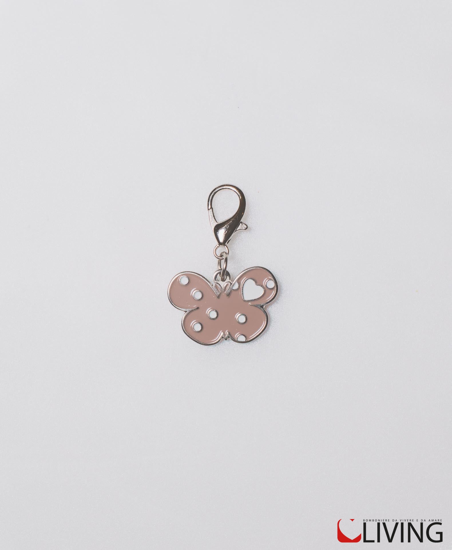 bomboniera charm cuore metallo beige