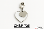 bomboniera ciondolo cuore smaltato bianco con charm acciaio