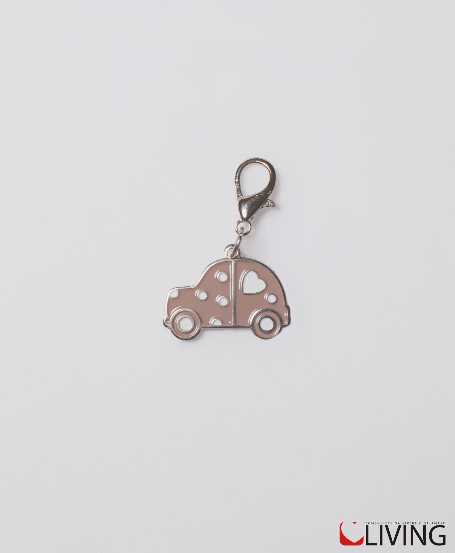 bomboniera charm fiore metallo beige