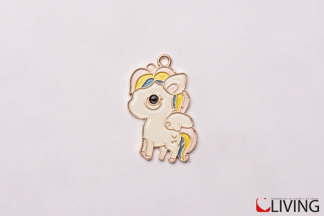 bomboniera charm unicorno in metallo smaltato