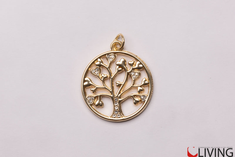 bomboniera ciondolo charm albero della vita gold con strass