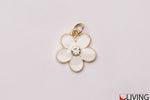 bomboniera charm margherita in metallo con strass