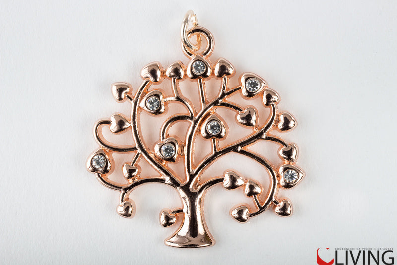 bomboniera charm albero della vita oro rosa