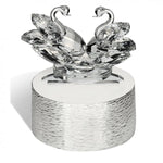 Coppia cigni in cristallo con base luce a led