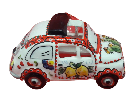 Bomboniera cinquecento in ceramica decorata