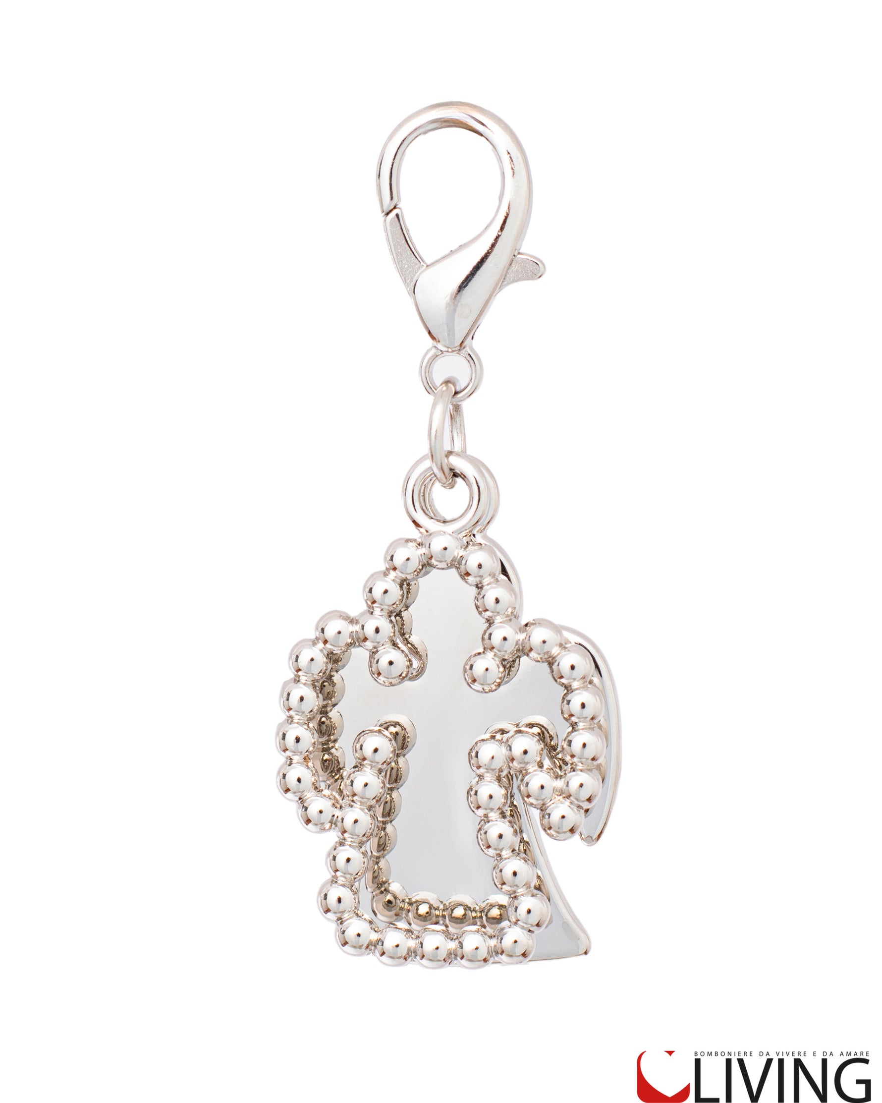 bomboniera charm doppio angelo con perline