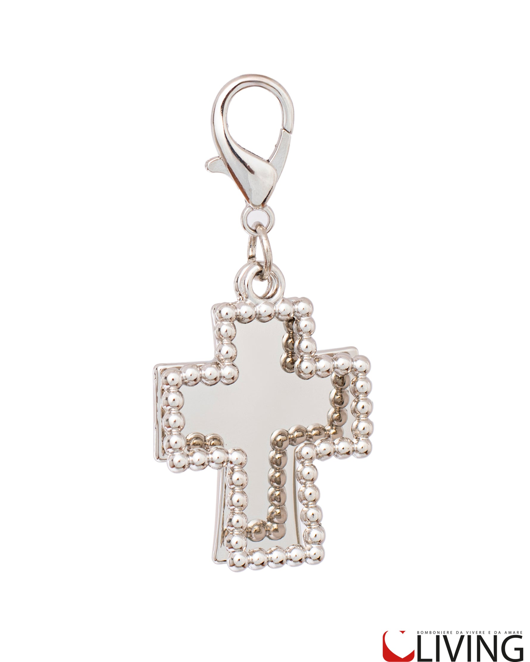 bomboniera charm doppio croce con perline