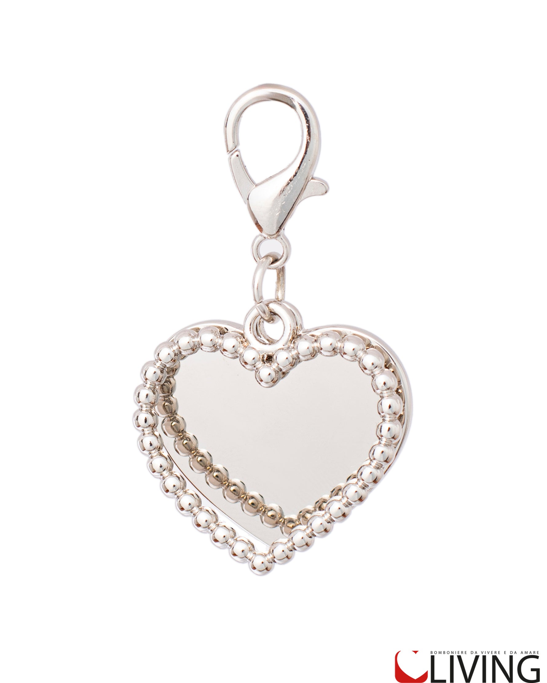 bomboniera charm doppio cuore con perline