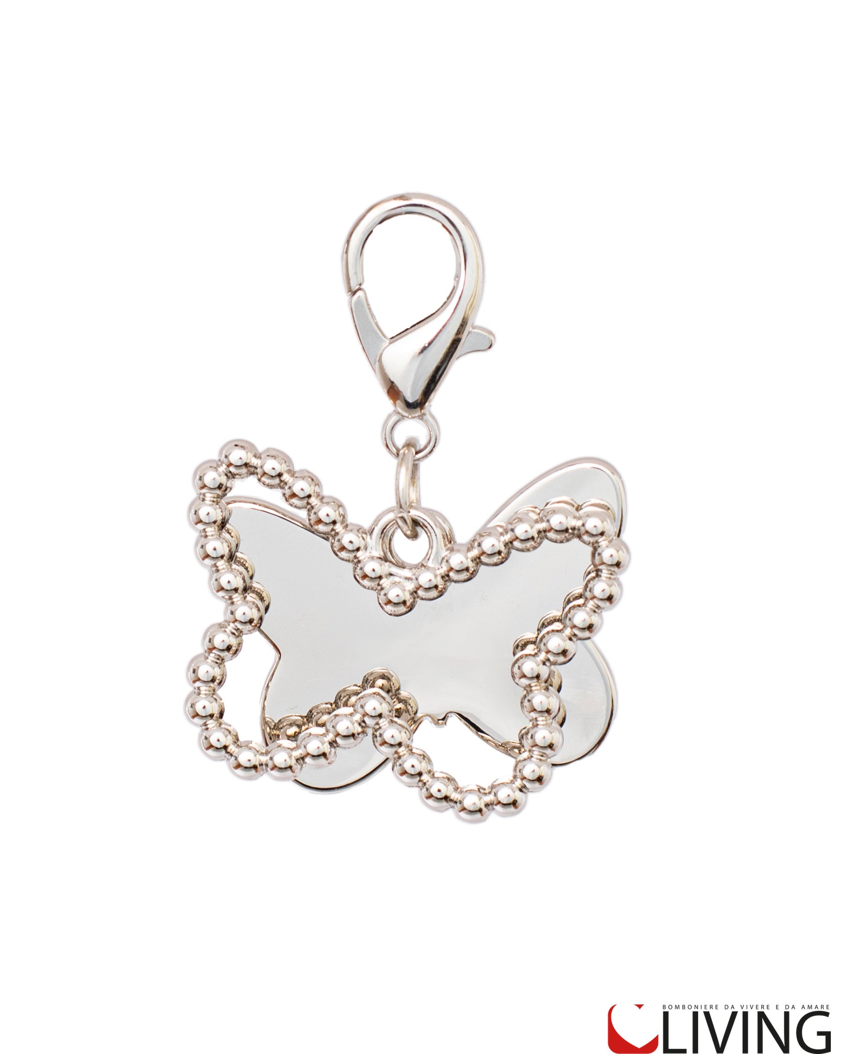 bomboniera charm doppio farfalla con perline