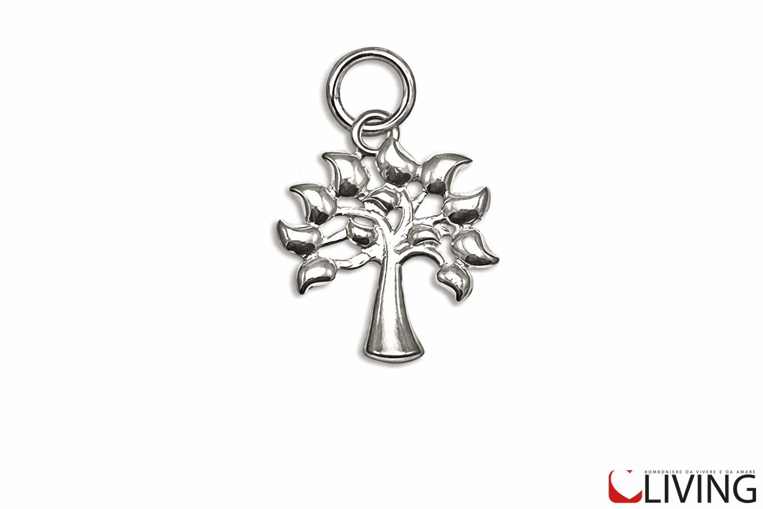 bomboniera ciondolo albero della vita metallo lucido