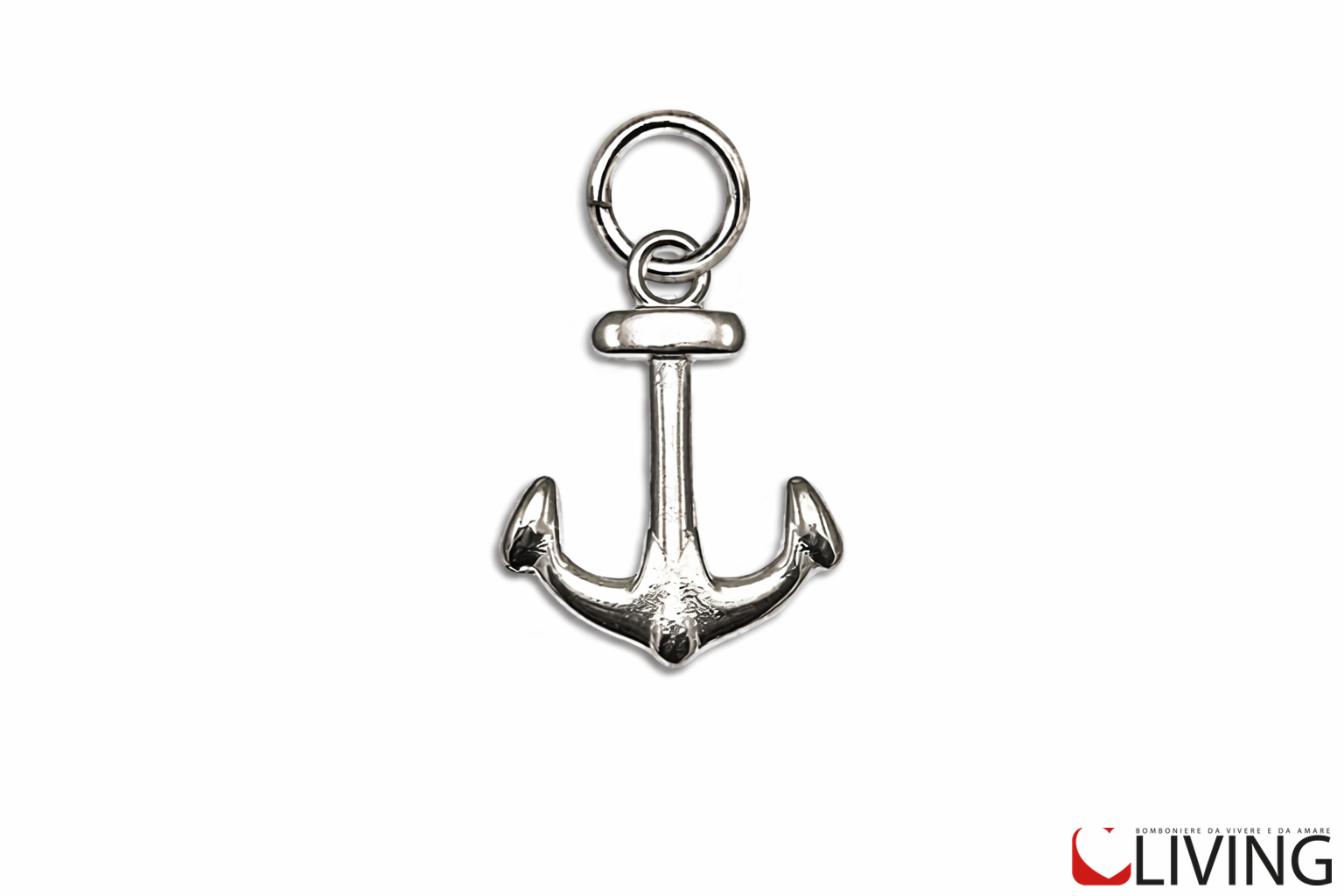 bomboniera ciondolo ancora metallo lucido