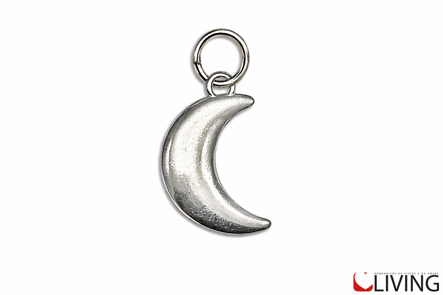 bomboniera ciondolo luna metallo lucido