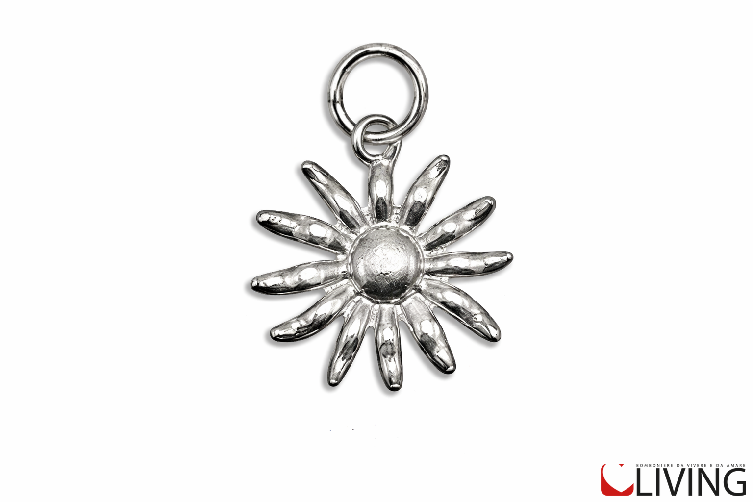 bomboniera ciondolo sole metallo lucido
