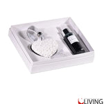 bomboniera cofanetto con cuore in gesso e profumatore spray