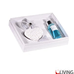 bomboniera cofanetto con cuore in gesso e profumatore spray