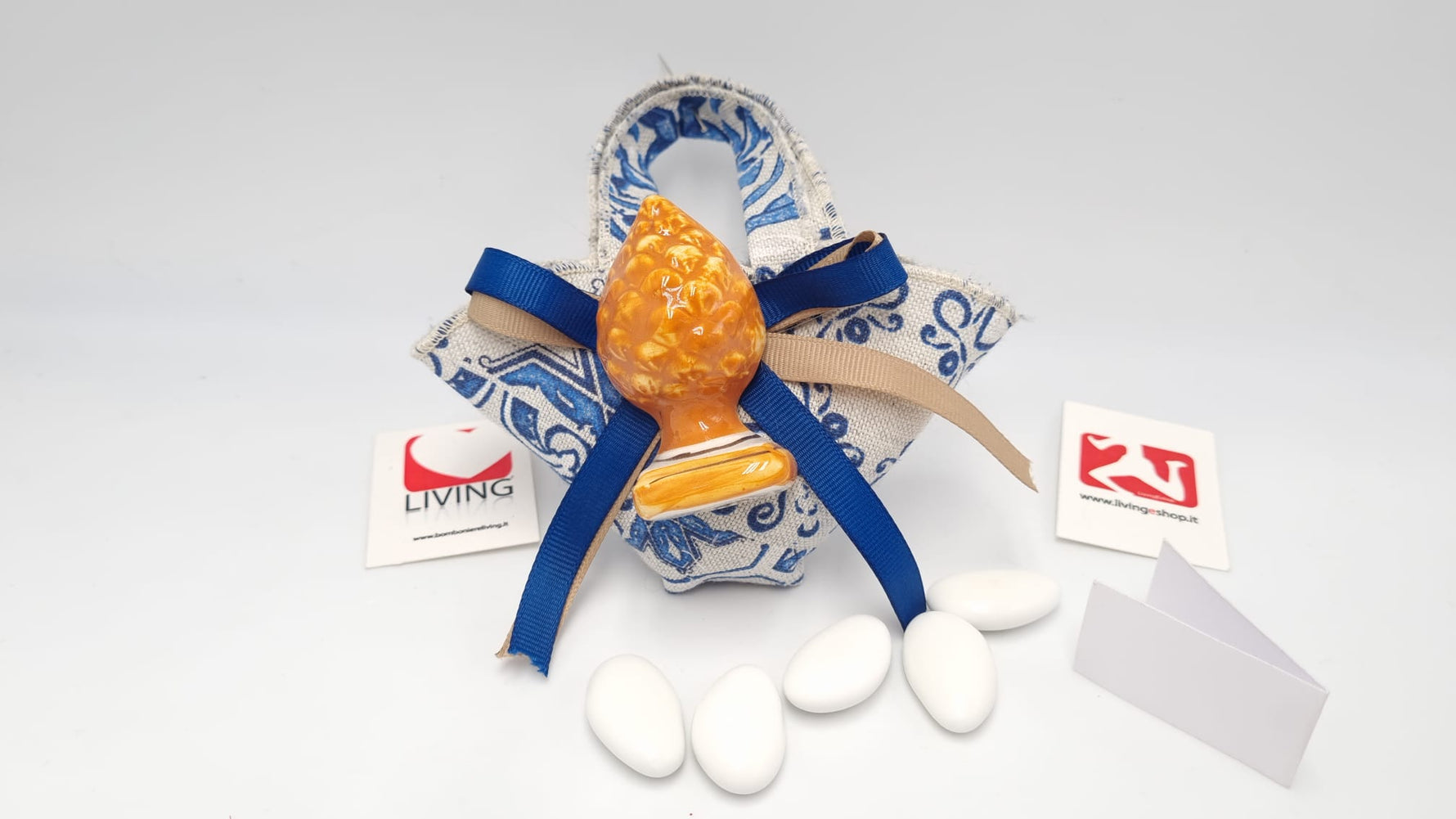 Coffa Siciliana In Tessuto Maiolica Blu