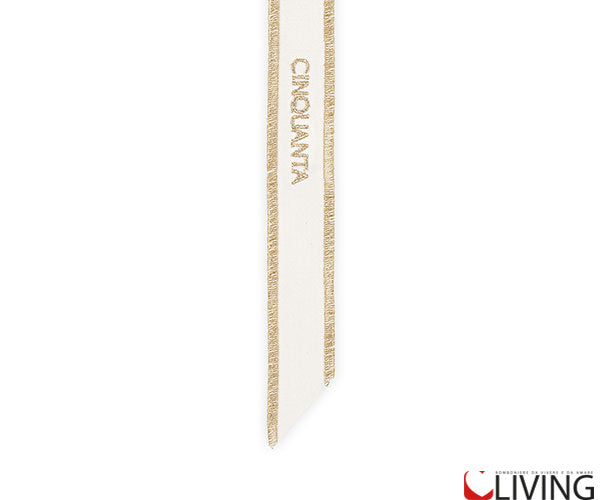 collarino nastro avorio scritta cinquanta oro